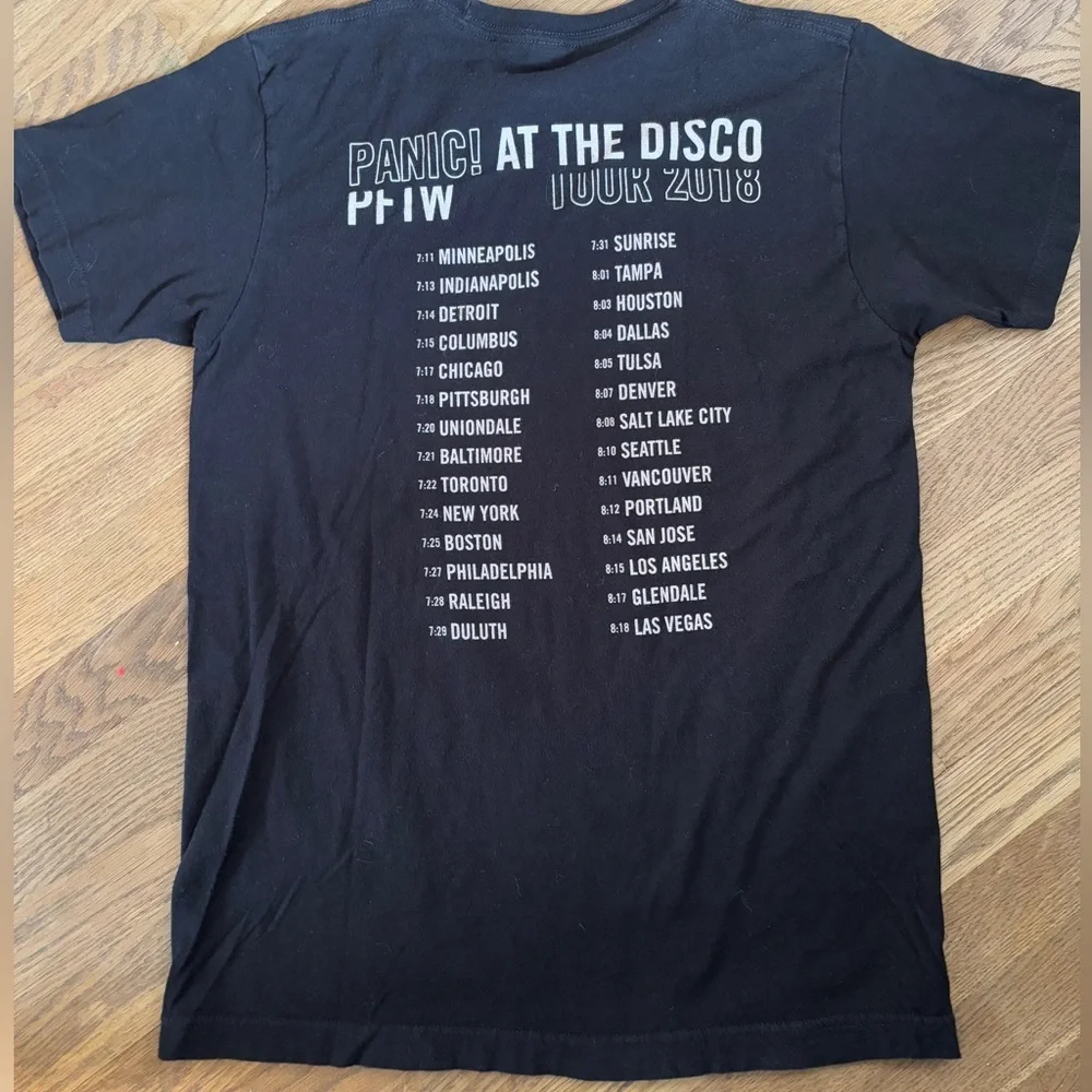 2018 Panic at the Disco Concert Tour Tee Black Sz M Unisex - Picture 3 of 5